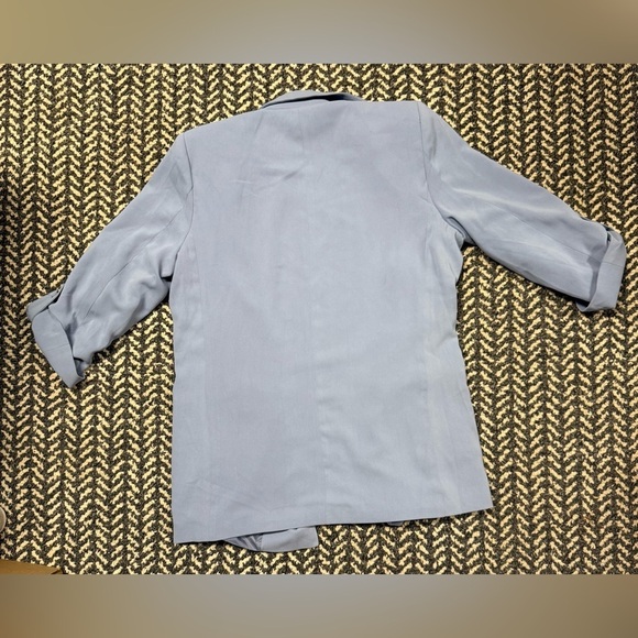PHILOSOPHY Rolled Sleeve Open Blazer in Light Blue Size Large - Picture 5 of 5